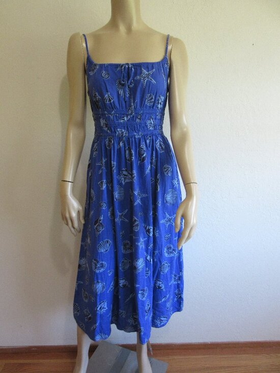 GAP Dresses & Skirts - GAP Blue Seashells S Sleeveless Midi Summer Dress